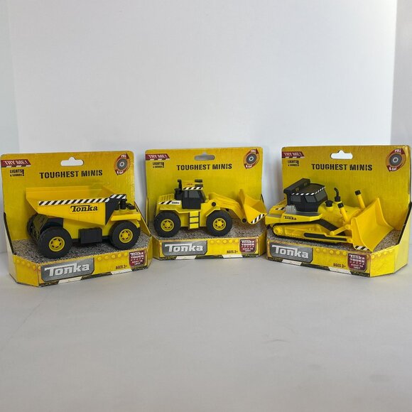 TONKA Toughest Minis Set of 3 Dump Truck/Bulldozer/Loader NEW & NEEDS BATTERIES - Picture 1 of 7